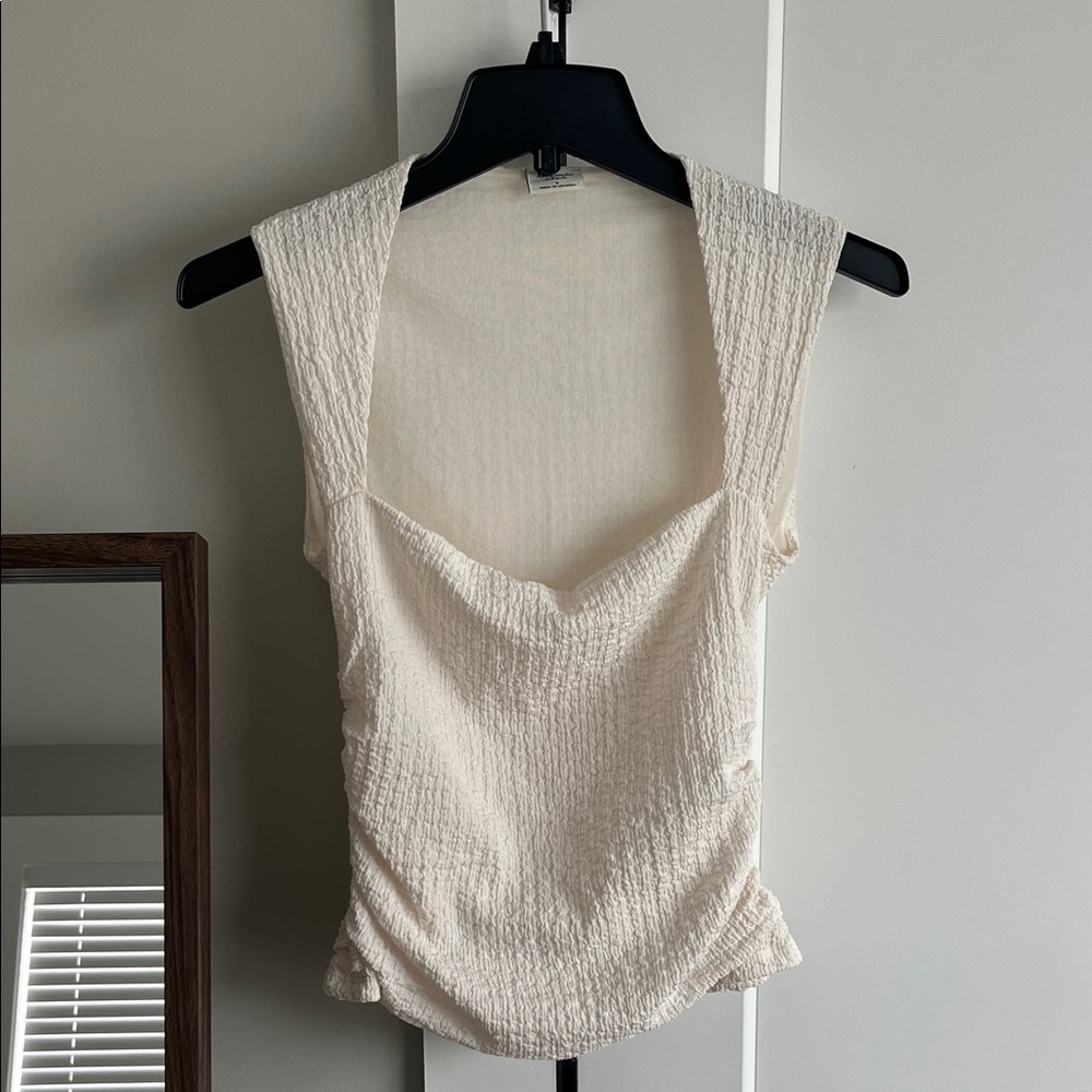 Abercrombie & Fitch Textured Cream Tank Top